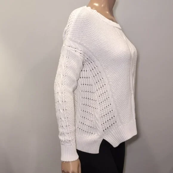 Tommy Hilfiger Cable Knit Sweater Cotton Slouchy Relaxed Fit Open Knit - Picture 9 of 11